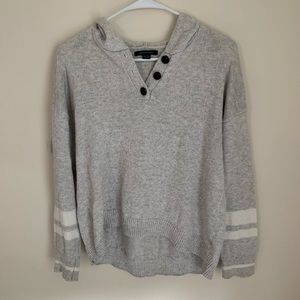 AE gray knit henley hoodie